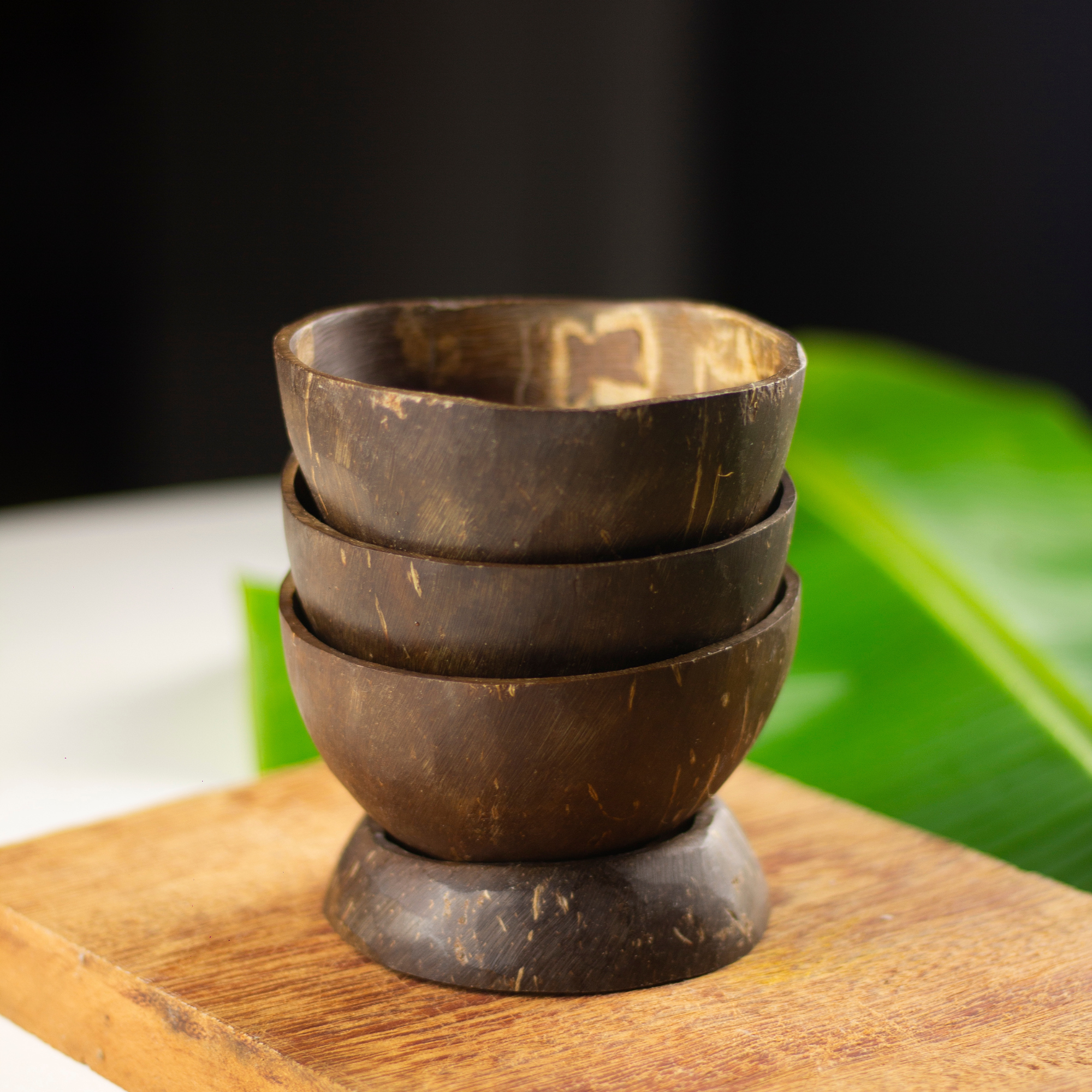 Set von 3 Kokosnuss-Schalen